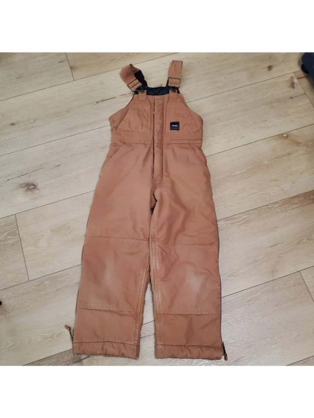 WALLS Tough Wear Kids Grow System Insulated Bib Overalls Youth M & L? Jean Denim